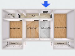 Lacul Tei Teiul Doamnei, Etaj 3, 2 balcoane , Orientare VEST, Bloc reabilitat